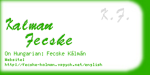 kalman fecske business card
