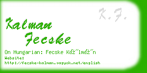 kalman fecske business card
